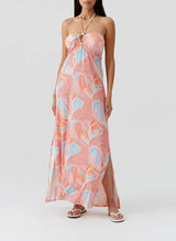 Dresses Melissa Odabash Harriet Halter Knit Long Dress Cosmic Apoella