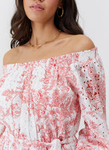 Dresses Melissa Odabash Lydia Off Shoulder Long Dress Coastal Red Apoella
