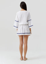 Dresses Melissa Odabash Martina Long Sleeve Short Dress White/Marine Apoella