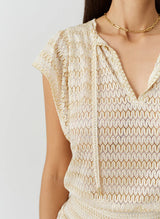 Dresses Melissa Odabash Remi V Neck Short Dress Gold Apoella