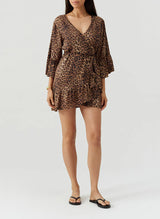 Dresses Melissa Odabash Tegan Wrap Short Dress Cheetah Apoella