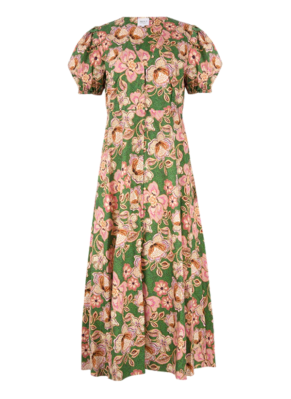 Betty Balloon Sleeve Long Dress Kelly Blossoms - Misa Los Angeles  