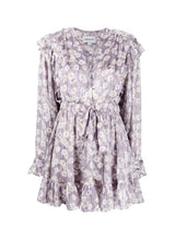 Dresses Sabina Musayev Evan Long Sleeve Short Dress Lilac Floral Apoella