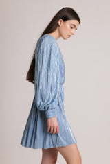 Dresses Sabina Musayev Golda Longsleeve Pleated Short Dress With Twist Apoella