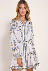 Dresses Scarlett Poppies Fiucci Short Dress Vanilla Floral Embroidery Apoella