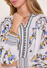 Dresses Scarlett Poppies Fiucci Short Dress Vanilla Floral Embroidery Apoella