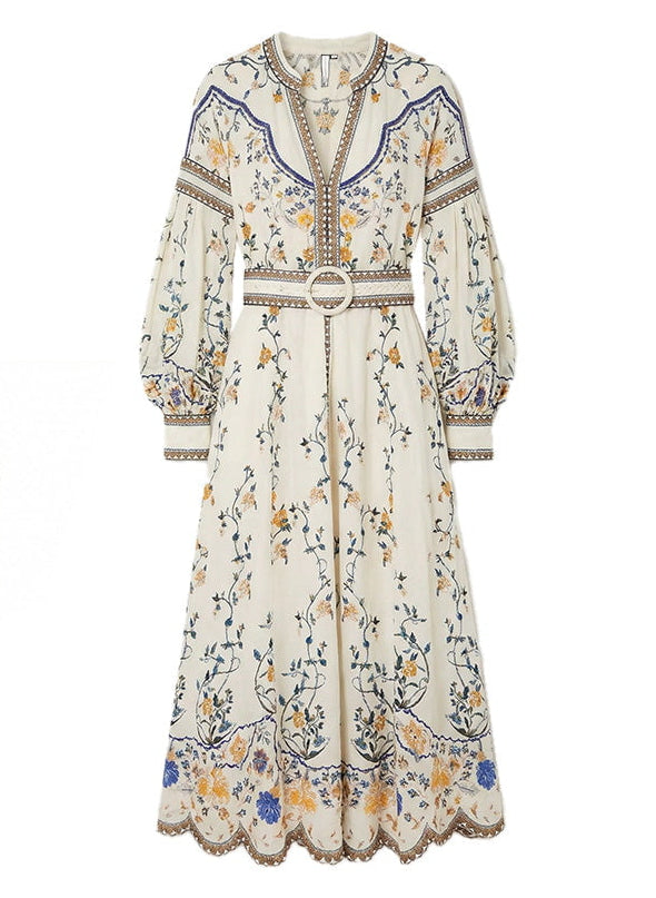 Flora Danica Long Dress Vanilla – APOELLA
