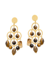 Earrings Antonia Karra Angelina Chandelier Eye Of The Tiger Gold Plated O/S Apoella