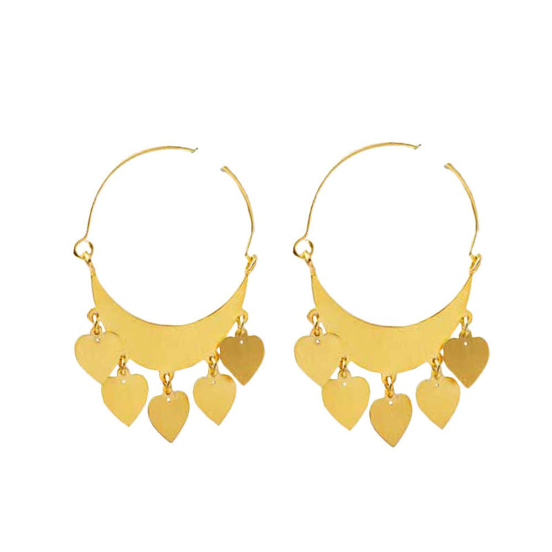 Earrings Antonia Karra Loulou Hoop Earrings Hearts Gold Plated O/S / Gold Apoella