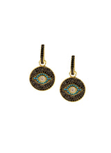 Earrings ASTRA Round Evil Eye Hoops Gold-Black-Turquoise-White O/S Apoella
