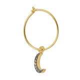 Earrings Ileana Makri Moon Hoops Yellow Gold Plated O/S Apoella