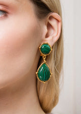 Earrings Sylvia Toledano Dots 2 Stones Earrings Gold/Malachite O/S Apoella