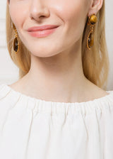 Earrings Sylvia Toledano Dots 2 Stones Earrings Gold/Tiger Eye O/S Apoella