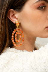 Earrings Sylvia Toledano Gina Chandelier Earrings Pink Jade/Cornaline O/S Apoella