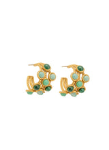 Earrings Sylvia Toledano Thalita Hoop Stone Earrings Malachite/Amazonite O/S Apoella
