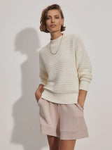 - Franco Knit Crew Sweater Egret Apoella