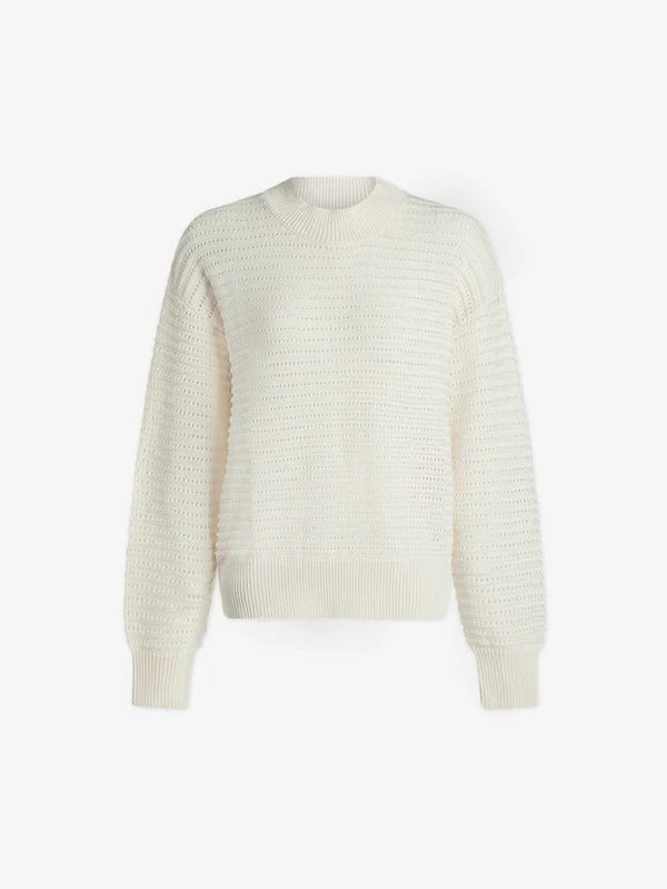 - Franco Knit Crew Sweater Egret Apoella