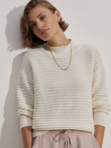 - Franco Knit Crew Sweater Egret Apoella