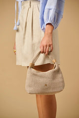 Handbags Apoella Hydra Straw Mini Hobo Bag Beige O/S / Beige Apoella