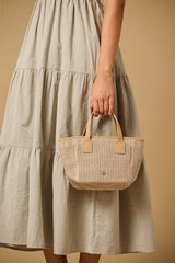 Handbags Apoella Icaria Straw Mini Tote Beige O/S / Beige Apoella