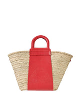 Handbags Zeus n Dione Thalassini Straw Bag With Leather Handles O/S / Red Apoella