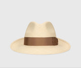 Hats Borsalino Amedeo Panama Hat Natural Ribbon Taupe Apoella