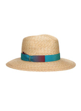 Hats Borsalino Tony Straw Hat Natural Ribbon Blue Apoella