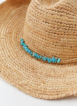 Hats Melissa Odabash Elle Hat Natural Turquoise Stones O/S / Natural Apoella