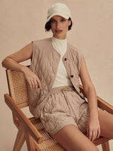 Jacket Varley Karla Quilted Gilet Light Taupe Apoella