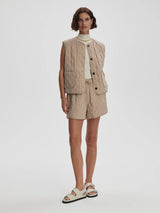 Jacket Varley Karla Quilted Gilet Light Taupe Apoella