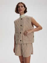 Jacket Varley Karla Quilted Gilet Light Taupe Apoella