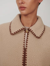 Jacket Varley Ruiko Zip Through Fleece Jacket Light Taupe Apoella
