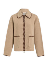 Jacket Varley Ruiko Zip Through Fleece Jacket Light Taupe Apoella