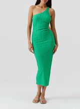 Lizzie Cut Out Midi Dress Green
