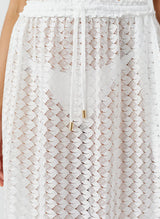 Mendi Slit Knit Long Skirt White