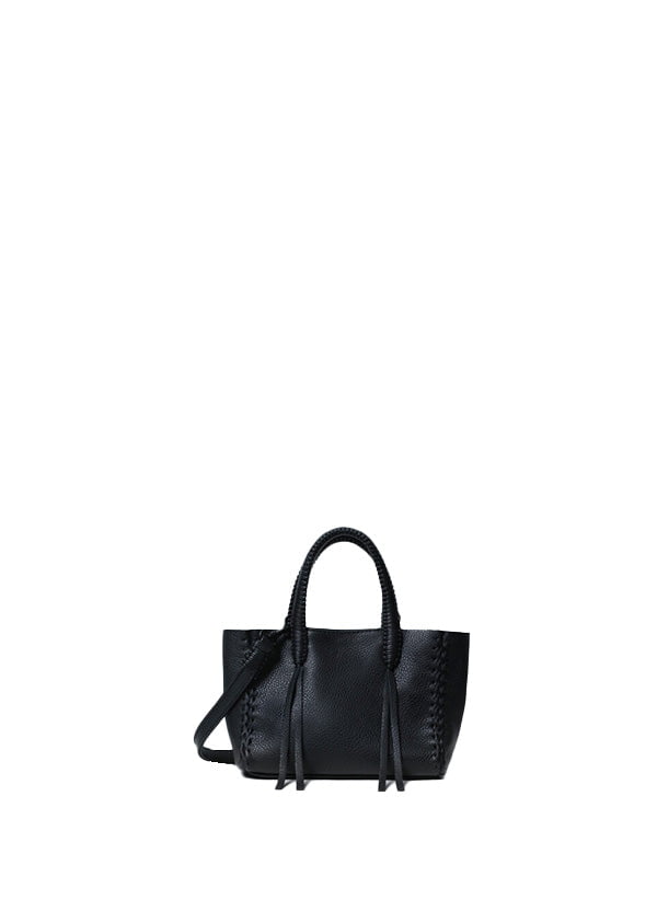 Micro Tote Grained Leather Black – APOELLA