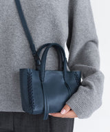 Mini Totes Callista Crafts Micro Tote Grained Leather Blue O/S Apoella