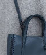 Mini Totes Callista Crafts Micro Tote Grained Leather Blue O/S Apoella