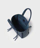 Mini Totes Callista Crafts Micro Tote Grained Leather Blue O/S Apoella