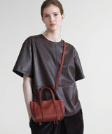 Mini Totes Callista Crafts Micro Tote Grained Leather Red O/S Apoella