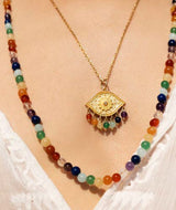 Necklaces Antonia Karra Chakra Evil Eye Necklace Sps Stones Gold Pl O/S Apoella