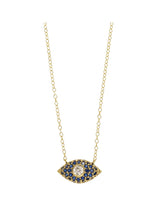 Necklaces ASTRA Large Oval Evil Eye Necklace Gold-Navy-White O/S Apoella
