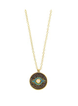 Necklaces ASTRA Round Evil Eye Chain Necklace Gold-Black-Turquoise O/S Apoella