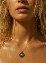 Necklaces ASTRA Round Evil Eye Chain Necklace Gold-Black-Turquoise O/S Apoella