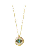 Necklaces ASTRA Round Evil Eye Chain Necklace Gold-White-Green-Sky O/S Apoella