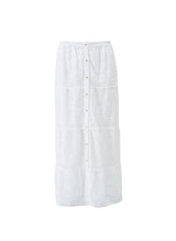 Novie Embroidered Long Skirt White