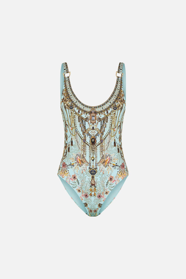 One-Piece Camilla Scoop One Piece With Trims Adieu Yesterday Sky Gold / S Apoella