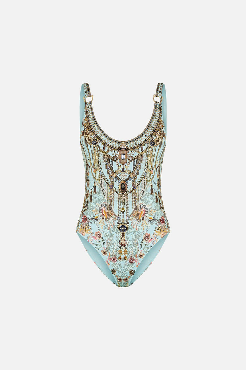 One-Piece Camilla Scoop One Piece With Trims Adieu Yesterday Sky Gold / S Apoella