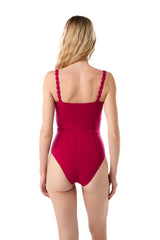 One-Piece Kiohne Karina Braided Trim One Piece Wild Magenta Apoella