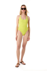 One-Piece Kiohne Peony Halter Embroidered One Piece Lime Green Apoella